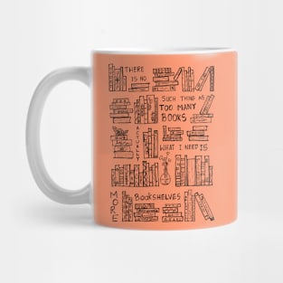 ACTUALLY WHAT I NEED IS JUST MORE BOOKSHELVES Mug